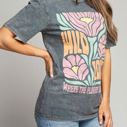 Wild Love Where The Flowers Bloom Graphic Tee T-Shirt