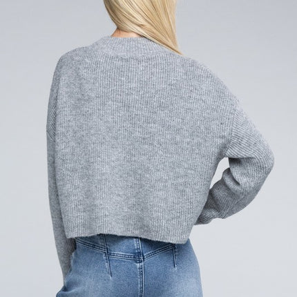 Cozy Mock Neck Long Sleeve Pullover Sweater