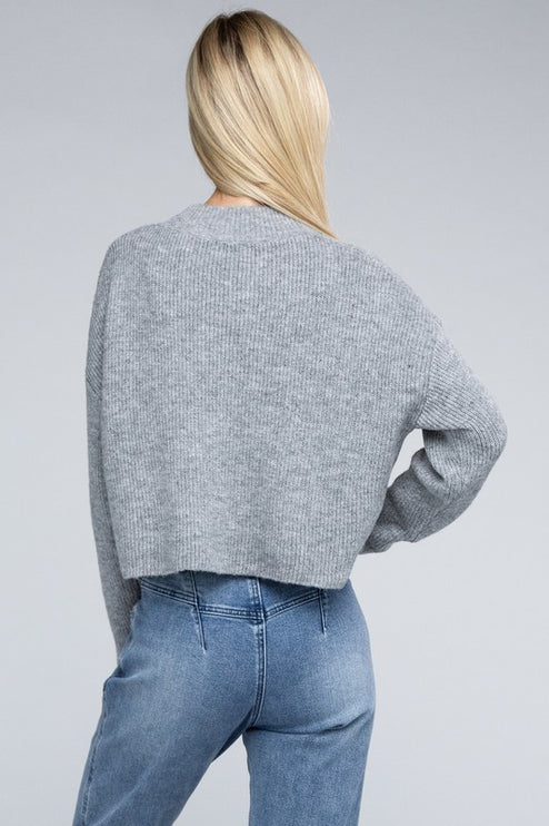 Cozy Mock Neck Long Sleeve Pullover Sweater