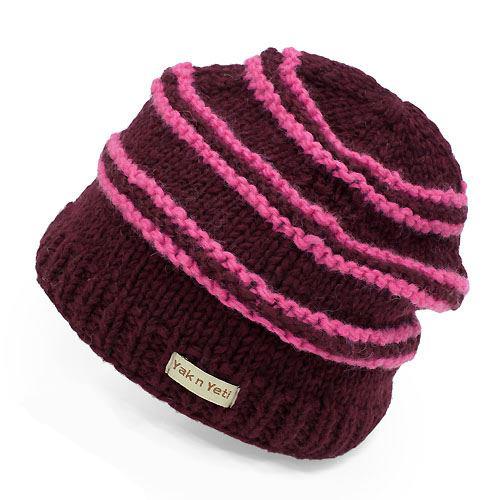Duo Tone Stripes Pattern Nepal Wool Cold Weather Winter Ski Knit Hat - Accessoriesforever