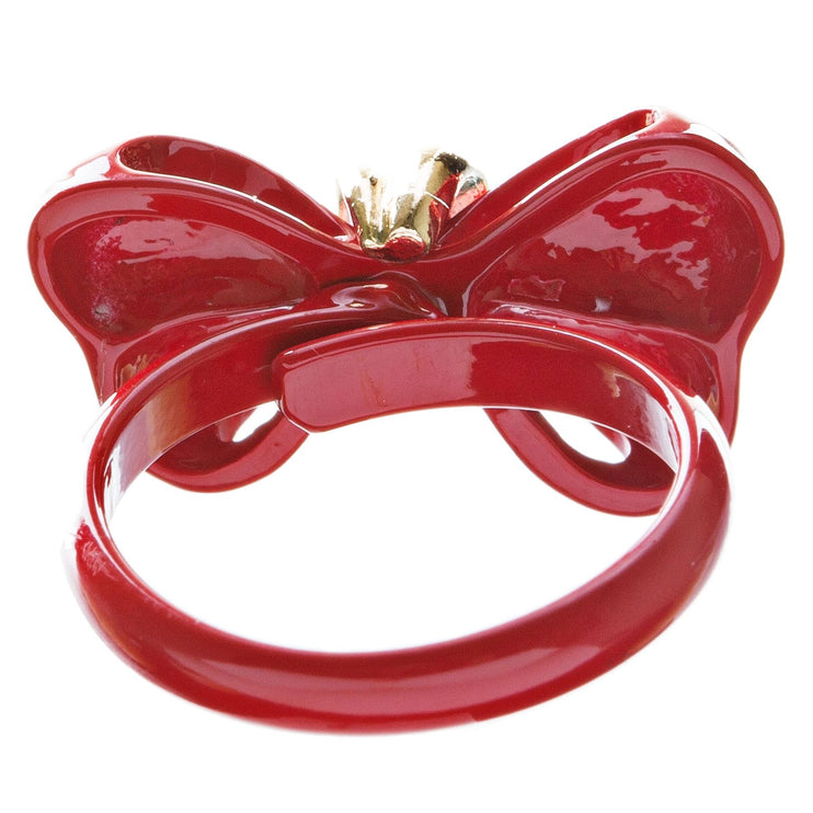 Adorable Cute Epoxy Bow Tie Ribbon Adjustable Stretch Fashion Ring