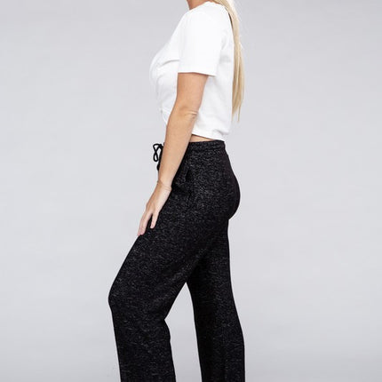 Soft Terry Lounge Pants with Elastic Drawstring Waist