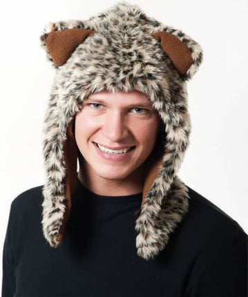 Faux Fur Plush 3D Half Animal Hood Hat Ear Flaps - Accessoriesforever