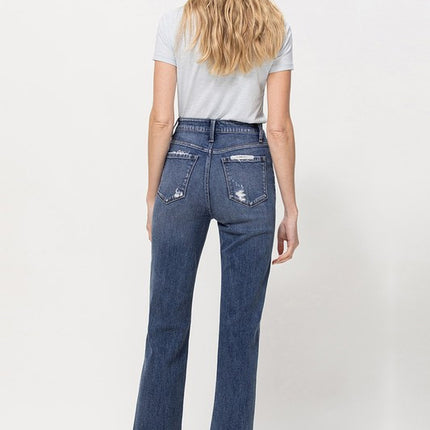 Distressed High Rise Stretch Ankle Straight - Accessoriesforever