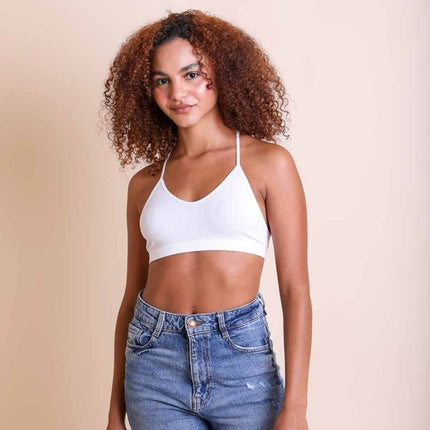 Stylish Tattoo Mesh Design Top Racerback Bralette