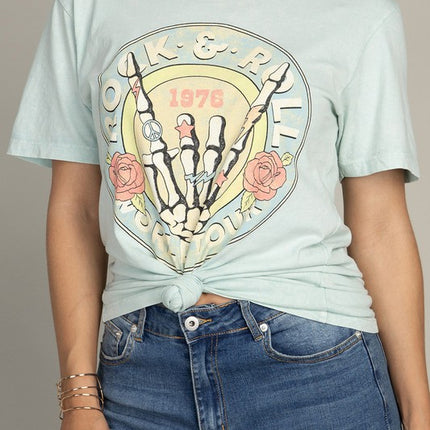 Rock & Roll World Tour Vintage Graphic Tee T-Shirt