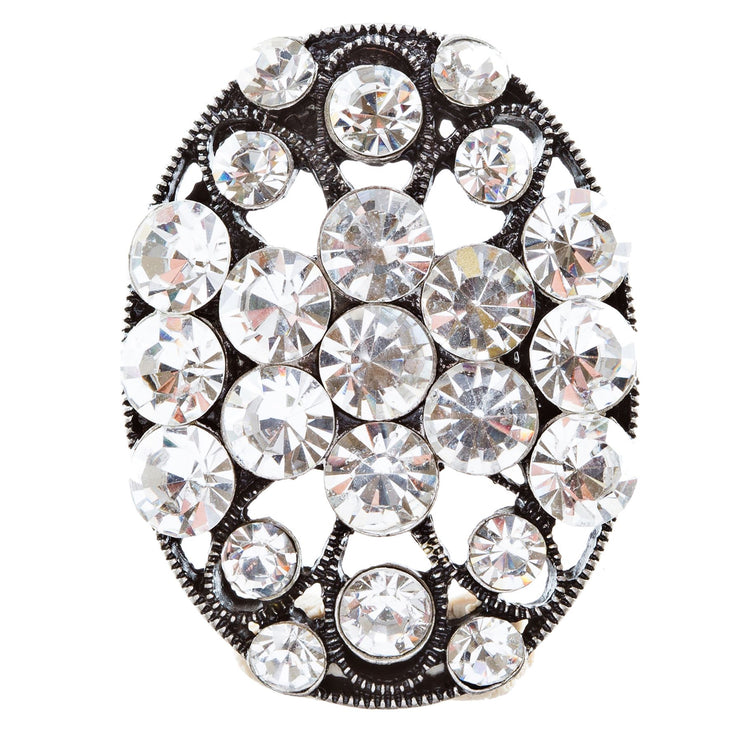 Modern Fashion Crystal Rhinestone Gorgeous Oval Shape Stretch Ring - Accessoriesforever