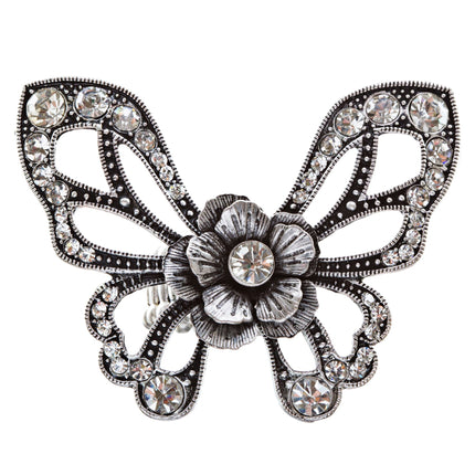 Flower Accented Butterfly Stretch Ring - Accessoriesforever
