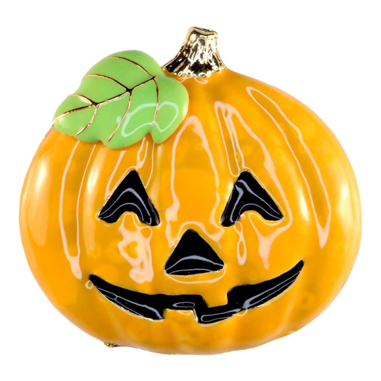 Halloween Costume Jewelry Smiley Pumpkin Charm Enamel Brooch Pin BH237 Orange