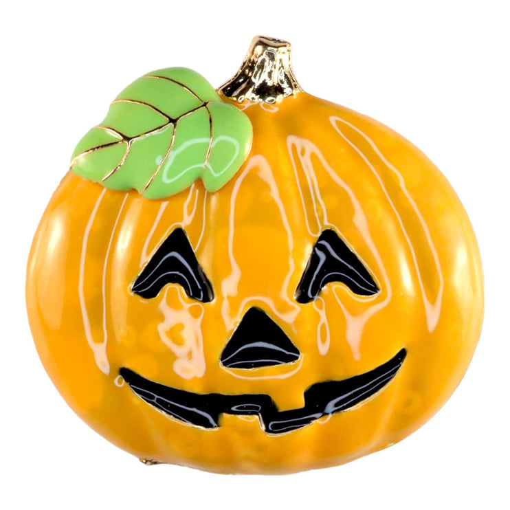 Halloween Costume Jewelry Smiley Pumpkin Charm Enamel Brooch Pin BH237 Orange - Accessoriesforever