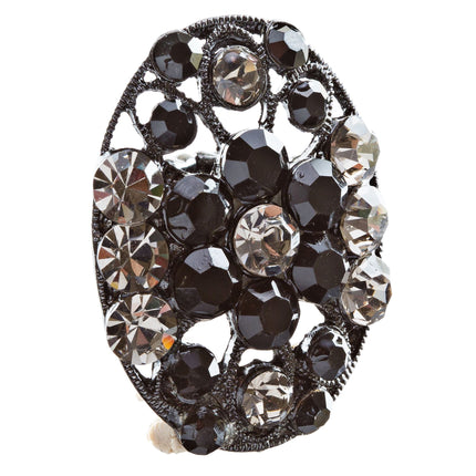 Modern Fashion Crystal Rhinestone Gorgeous Oval Shape Stretch Ring - Accessoriesforever