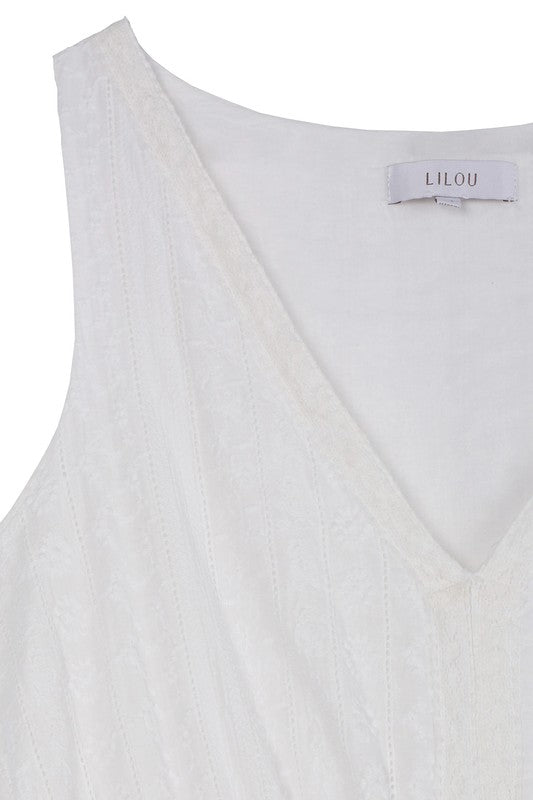 Beautiful Embroidered Ruffled Tiered V-Neck Fashion Dress