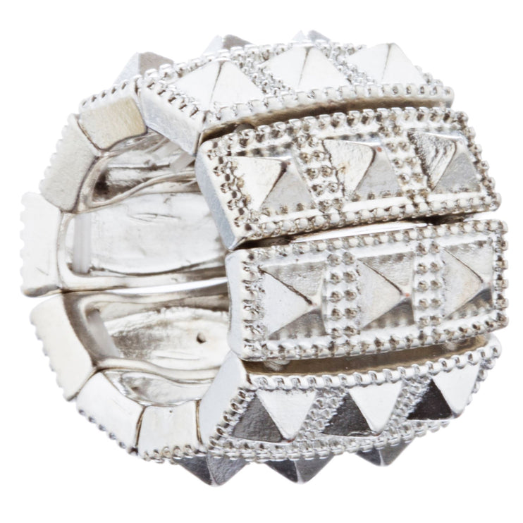 Stylish Chic 3 Rows Spike Design Stretch Fashion Ring - Accessoriesforever