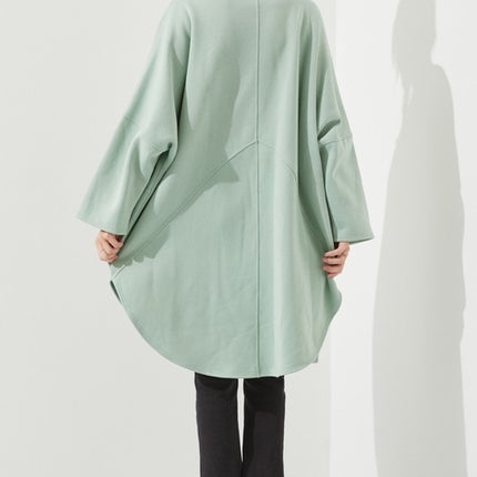Oversized Brushed Knit Sweater Cardigan with Front Pocket