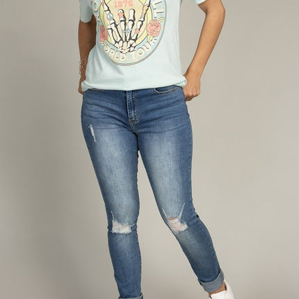 Rock & Roll World Tour Vintage Graphic Tee T-Shirt
