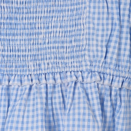 Cute Casual Stylish Gingham Pattern Sleeveless Fashion Top