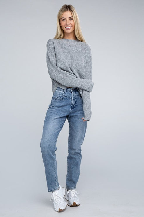 Cozy Mock Neck Long Sleeve Pullover Sweater