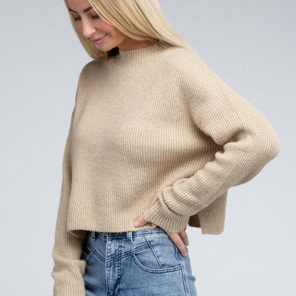 Cozy Mock Neck Long Sleeve Pullover Sweater