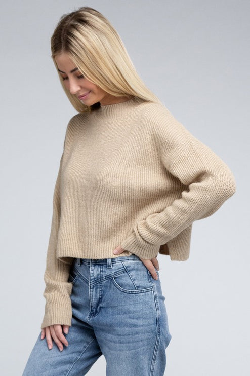 Cozy Mock Neck Long Sleeve Pullover Sweater