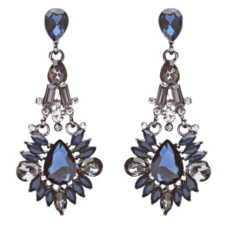 Bridal Wedding Jewelry Crystal Rhinestone Intriguing Fashion Earrings E726 Blue
