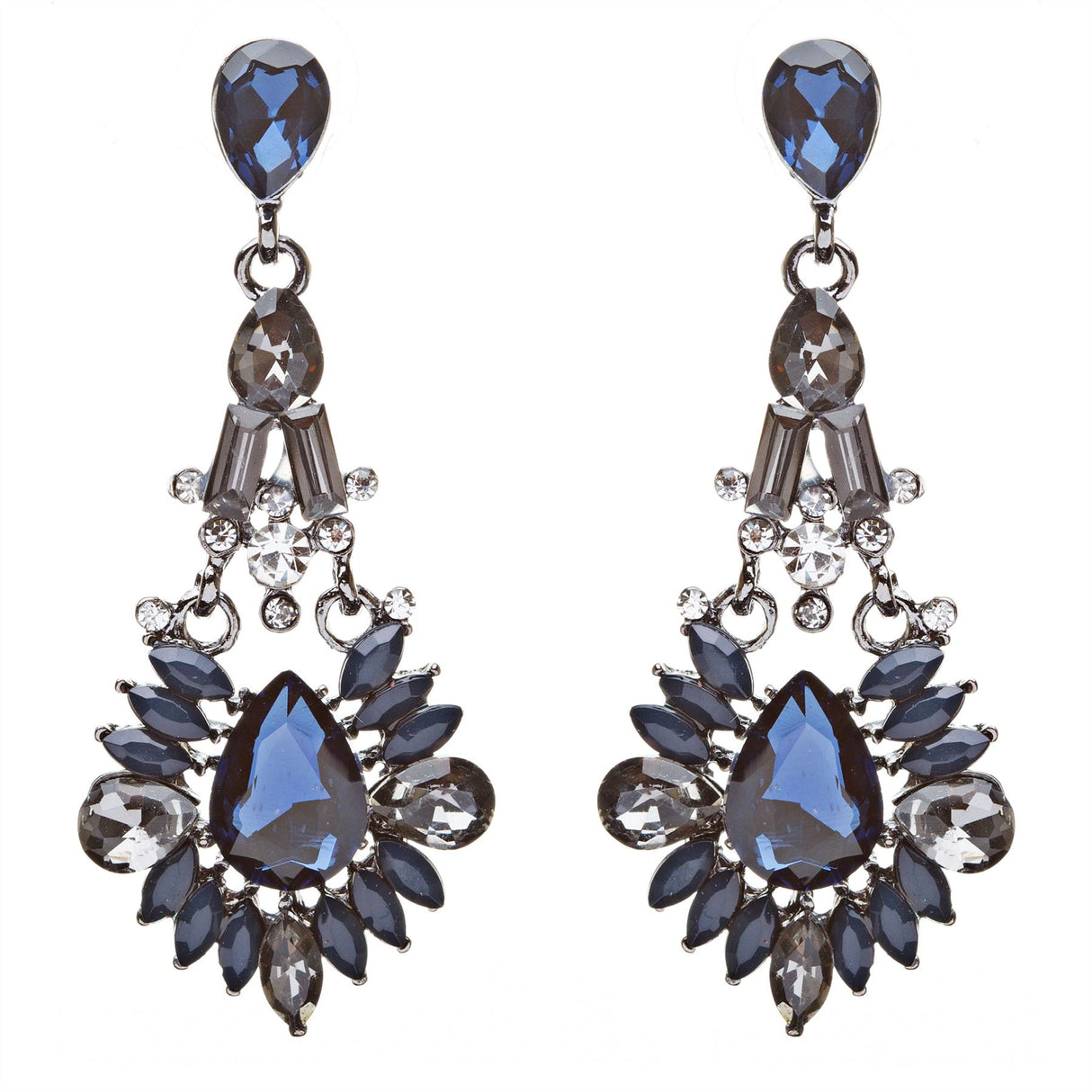 Bridal Wedding Jewelry Crystal Rhinestone Intriguing Fashion Earrings E726 Blue