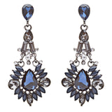 Bridal Wedding Jewelry Crystal Rhinestone Intriguing Fashion Earrings E726 Blue
