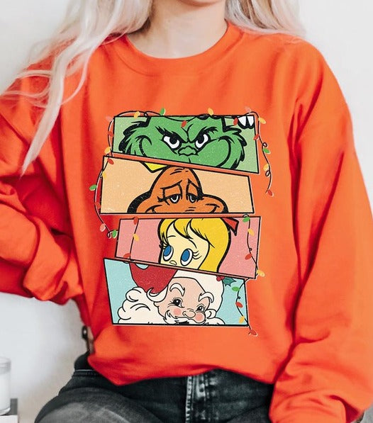 Merry Grinchmas Christmas Holiday Unisex Long Sleeve Graphic Sweatshirt - Accessoriesforever