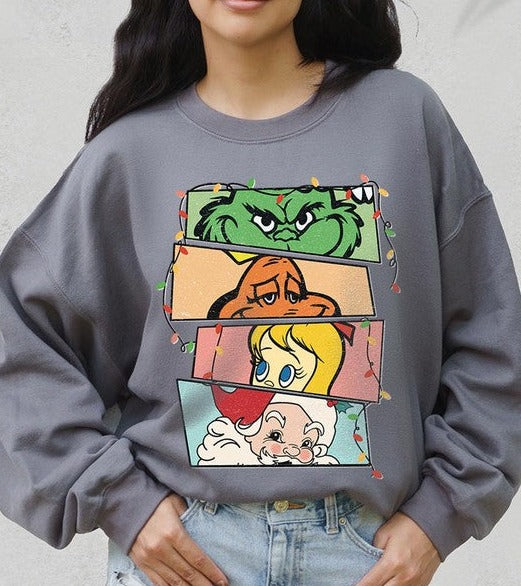 Merry Grinchmas Christmas Holiday Unisex Long Sleeve Graphic Sweatshirt - Accessoriesforever
