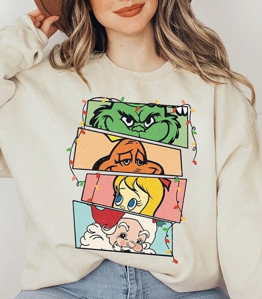Merry Grinchmas Christmas Holiday Unisex Long Sleeve Graphic Sweatshirt - Accessoriesforever