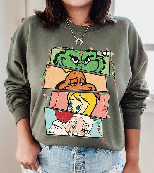 Merry Grinchmas Christmas Holiday Unisex Long Sleeve Graphic Sweatshirt - Accessoriesforever