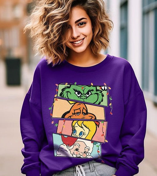 Merry Grinchmas Christmas Holiday Unisex Long Sleeve Graphic Sweatshirt - Accessoriesforever