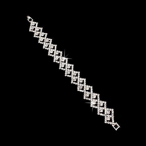 Bridal Wedding Jewelry Crystal Rhinestone Zig Zagged Dazzle Fashion Bracelet - Accessoriesforever