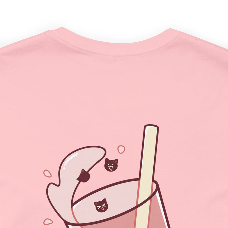 Exclusive Cute Cat Boba Soft Cotton Jersey Short Sleeve Unisex Tee T-shirt - Accessoriesforever
