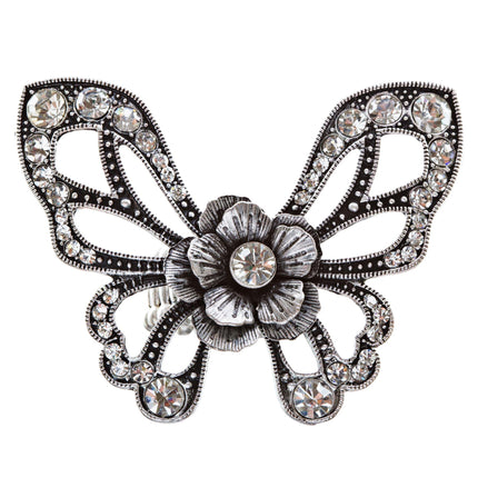 Flower Accented Butterfly Stretch Ring - Accessoriesforever