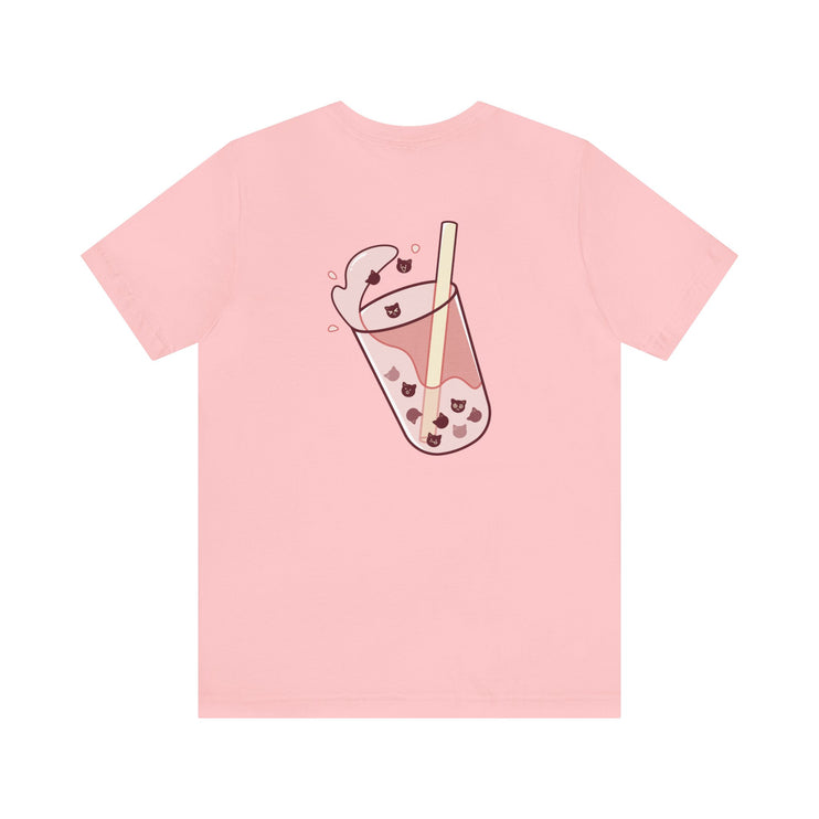 Exclusive Cute Cat Boba Soft Cotton Jersey Short Sleeve Unisex Tee T-shirt - Accessoriesforever