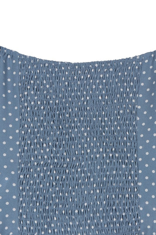 Beautiful Stylish Polka Dot Puff Sleeve Fashion Crop Top