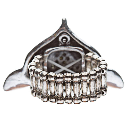 Fox Head Crystal Animal Stretch Adjustable Fashion Ring - Accessoriesforever
