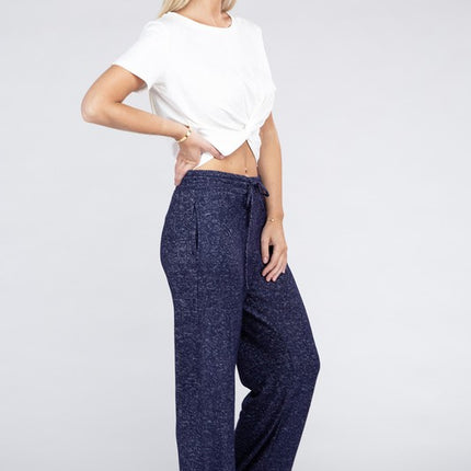 Soft Terry Lounge Pants with Elastic Drawstring Waist