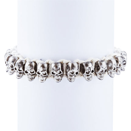 Halloween Costume Jewelry Skull Charms Braided Adjustable Bracelet