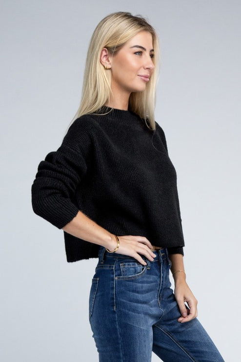 Cozy Mock Neck Long Sleeve Pullover Sweater