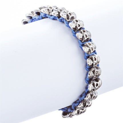 Halloween Costume Jewelry Skull Charms Braided Adjustable Bracelet