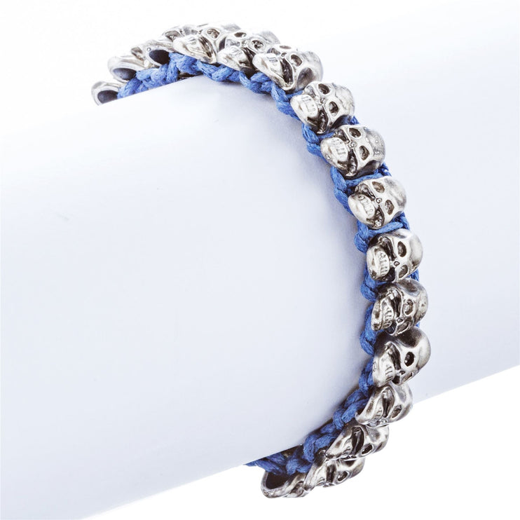 Halloween Costume Jewelry Skull Charms Braided Adjustable Bracelet - Accessoriesforever