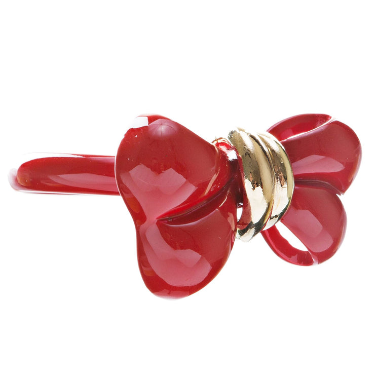 Adorable Cute Epoxy Bow Tie Ribbon Adjustable Stretch Fashion Ring