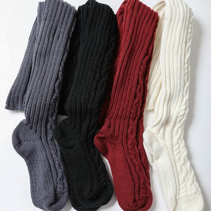 Stretchable Stylish Cozy Knee High Cable Knit Fashion Socks