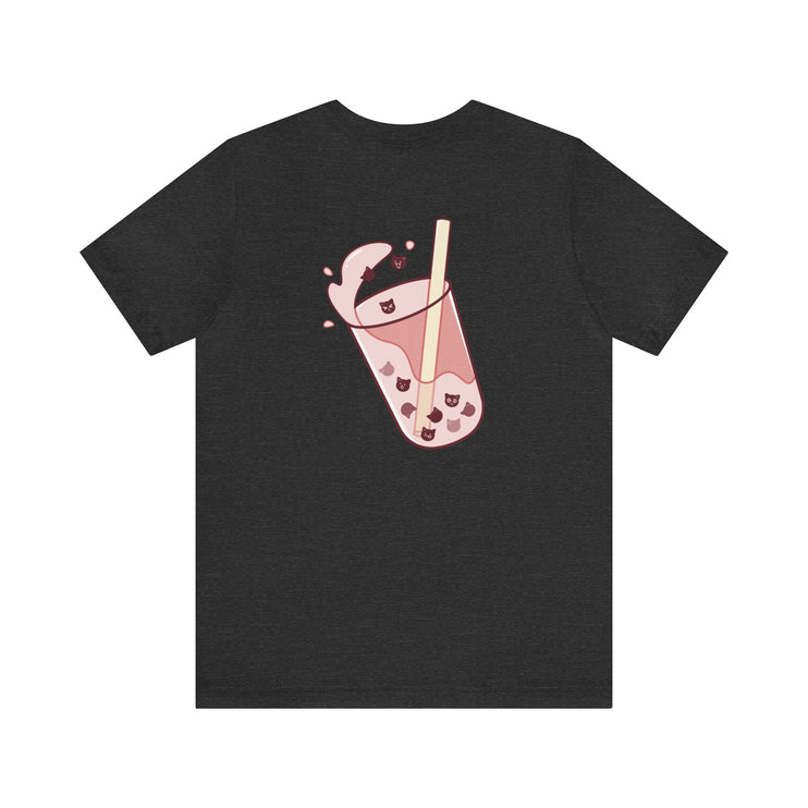 Exclusive Cute Cat Boba Soft Cotton Jersey Short Sleeve Unisex Tee T-shirt - Accessoriesforever