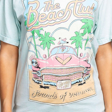 The Beach Club Car Summer Vibe Graphic Tee T-Shirt