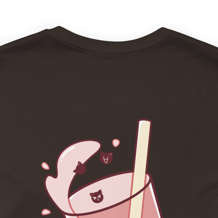 Exclusive Cute Cat Boba Soft Cotton Jersey Short Sleeve Unisex Tee T-shirt - Accessoriesforever