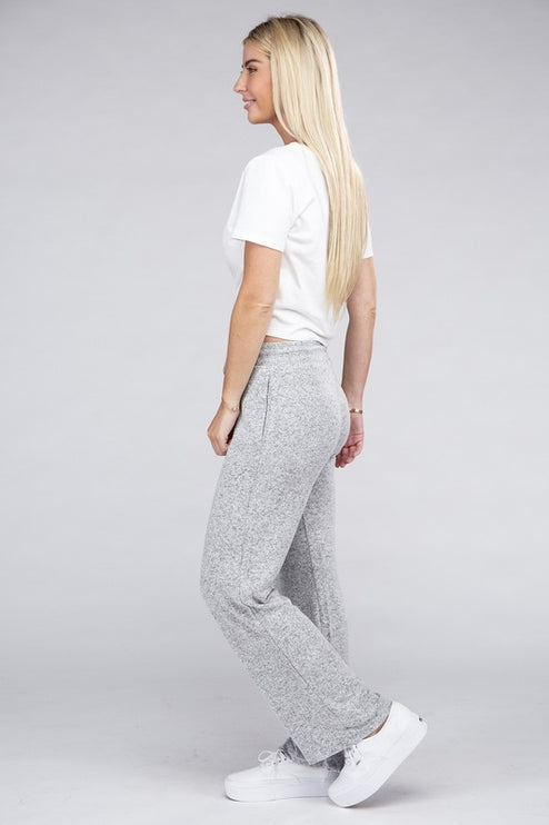 Soft Terry Lounge Pants with Elastic Drawstring Waist