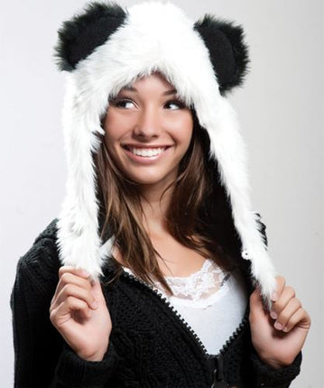 Faux Fur Plush 3D Half Animal Hood Hat Ear Flaps - Accessoriesforever