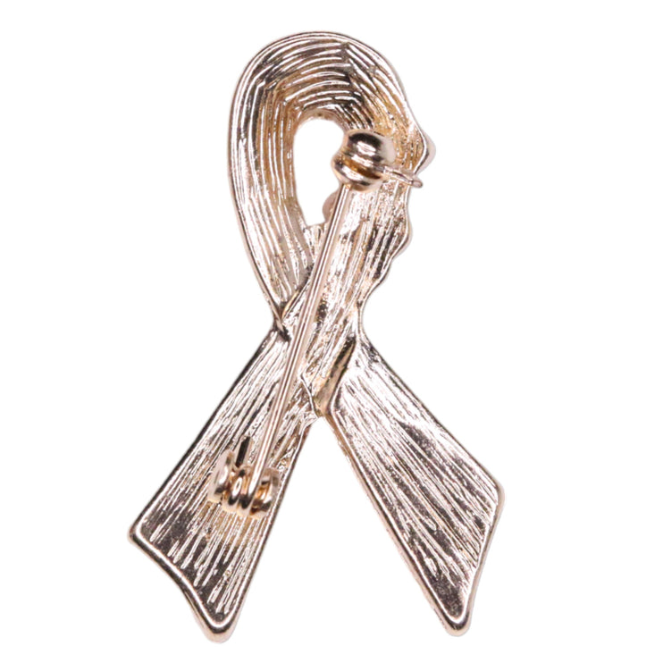 Elegance Breast Cancer Awareness Pink Ribbon Brooch Pin